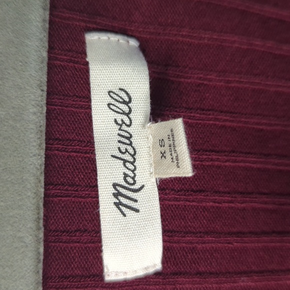 Madewell Ribbed Sweetheart Top Size XS - Cabernet - Picture 6 of 12